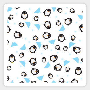 Blue, White, Black Penguin pattern Sticker